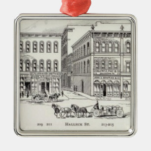 Batteriewestseite Kalifornien und Sacramento Silbernes Ornament