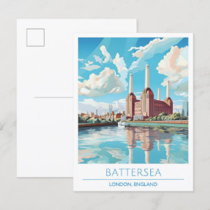 Battersea London England Vintage Travel Postkarte