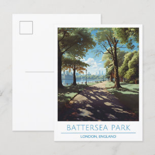 Battersea Park London England Vintage Travel Postkarte