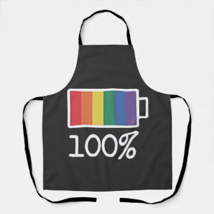 Battery 100% Gay Funny LGBT Pride Monat Gleichheit Schürze