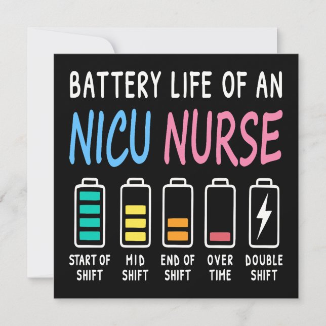 Battery life of a NICU nurse humor chart (Vorderseite)