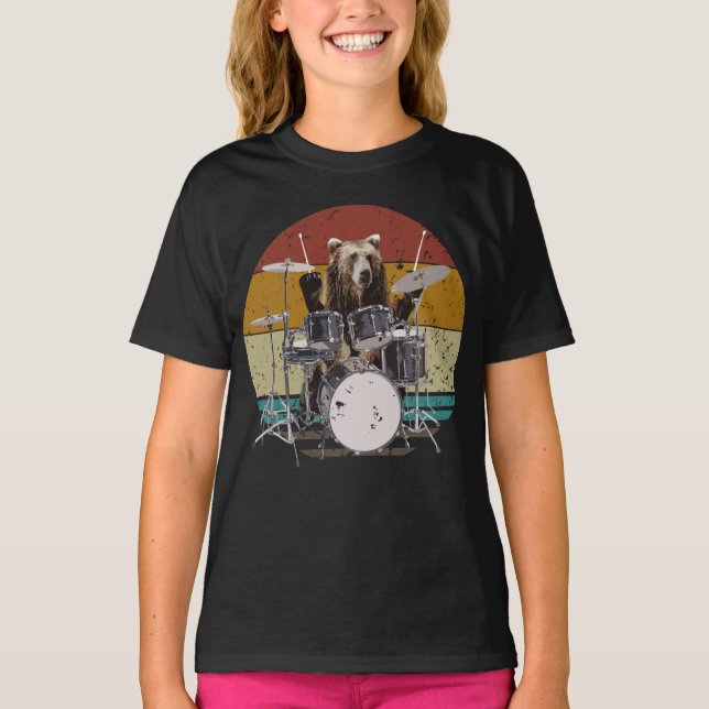 Batteur d'ours Jouer des tambours T-shirt fille (Devant)