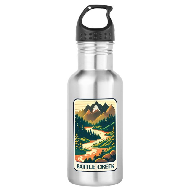 Battle Creek Idaho Colors Edelstahlflasche (Vorderseite)