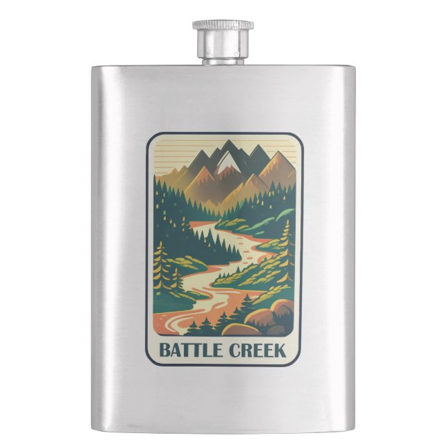 Battle Creek Idaho Colors Flachmann (Vorderseite)
