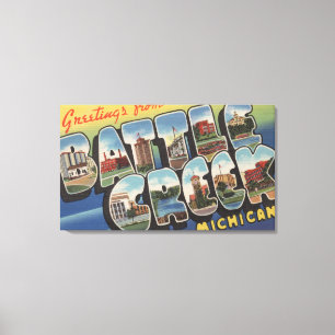 Battle-Creek, Michigan - große Buchstabe-Szenen Leinwanddruck