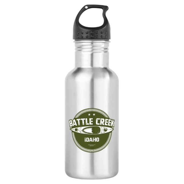 Battle Creek Wild und Landschaftlicher Fluss Idaho Edelstahlflasche (Vorderseite)