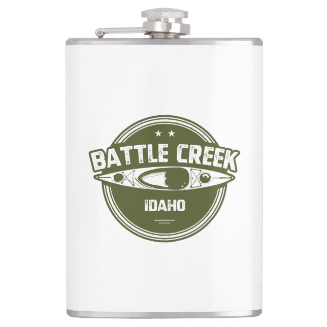 Battle Creek Wild und Landschaftlicher Fluss Idaho Flachmann (Vorderseite)