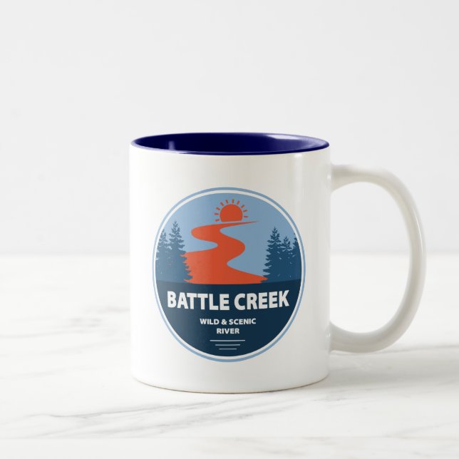 Battle Creek Wild und Landschaftlicher Fluss Idaho Zweifarbige Tasse (Rechts)