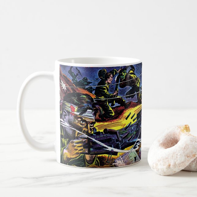 Battle Cry 07 Krieg Vintage Comicen Kaffeetasse (Mit Donut)