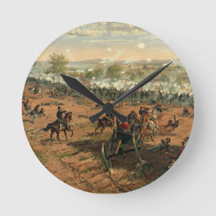 Battle Gettysburg Hancock at Gettysbug Thulstrup Runde Wanduhr