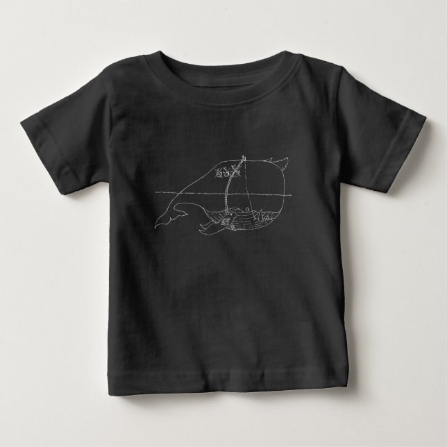 Battle Horn-Whale Line Art Baby T-shirt (Vorderseite)