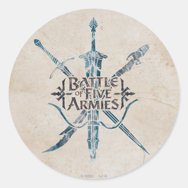 BATTLE OF FIVE ARMIES™ Logo Runder Aufkleber (Vorderseite)