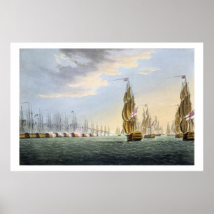 Battle of the Nile, August 1st 1798, engraved by T Poster