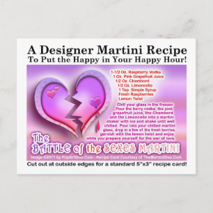 Battle of the Sexes Valentine Martini Rezept Post Feiertagspostkarte