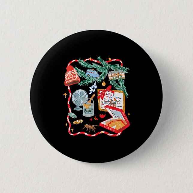 Battle Plan Funny Christmas Home Kids Hand Dawn Al Button (Vorderseite)