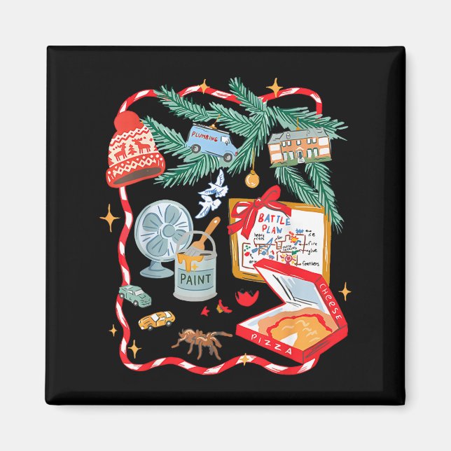 Battle Plan Funny Christmas Home Kids Hand Dawn Al Magnet (Vorne)