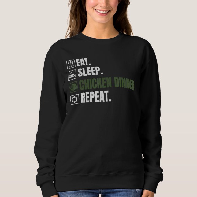 Battle Royale Eat Sleep Chicken Dinner Repeat Men  Sweatshirt (Vorderseite)