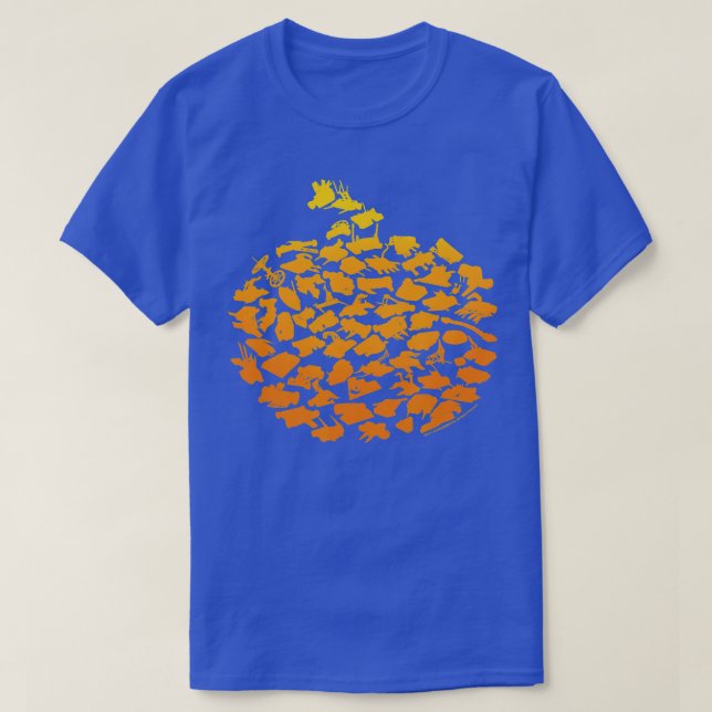 BattleBots Halloween Pumpkin Bot Collage T-Shirt (Design vorne)