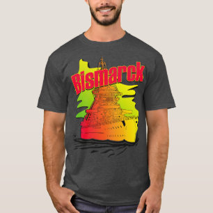 Battleship Bismarck Synthwave-Stil T-Shirt