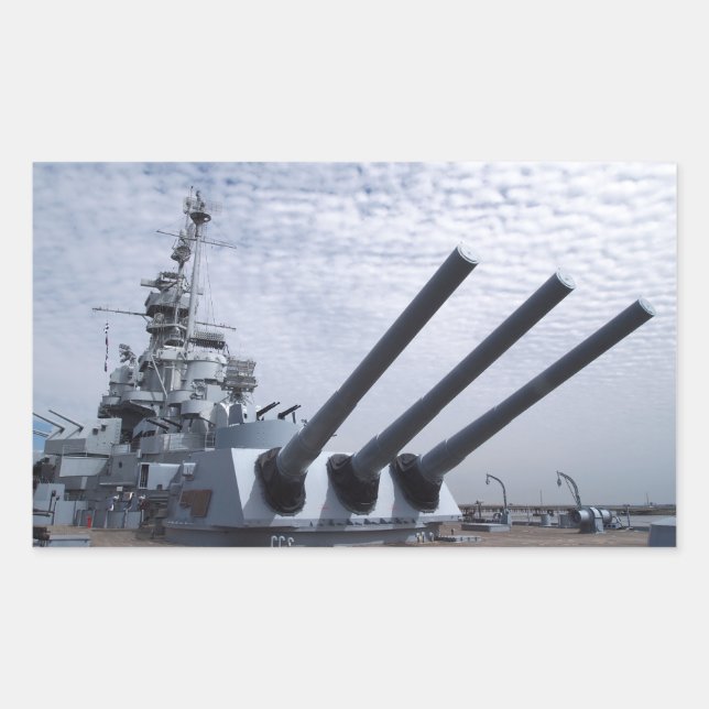 Battleship USS Alabama Rechteckiger Aufkleber (Vorderseite)