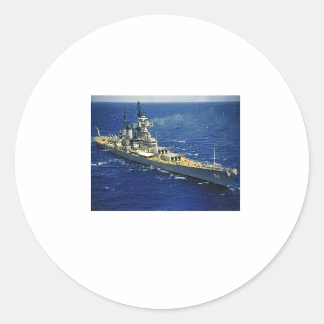Battleship Uss New Jersey  Runder Aufkleber (Vorderseite)