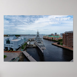 Battleship USS Wisconsin Whisky Poster