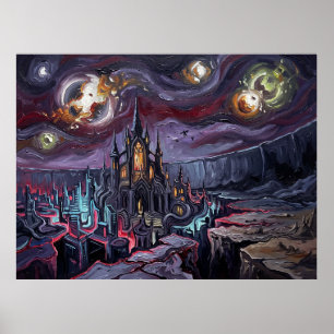 Battleworld Sternennacht Marvel Landschaft Poster