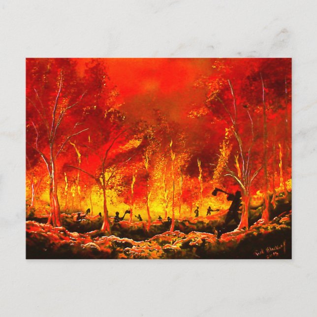 Battling Fire Postkarte (Vorderseite)