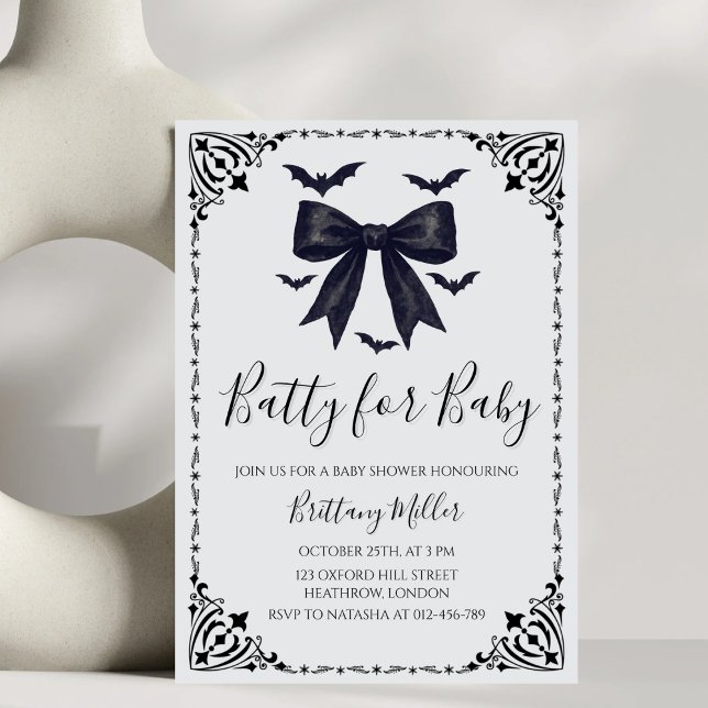 Batty for Baby Halloween Baby shower Invitation (Créateur téléchargé)