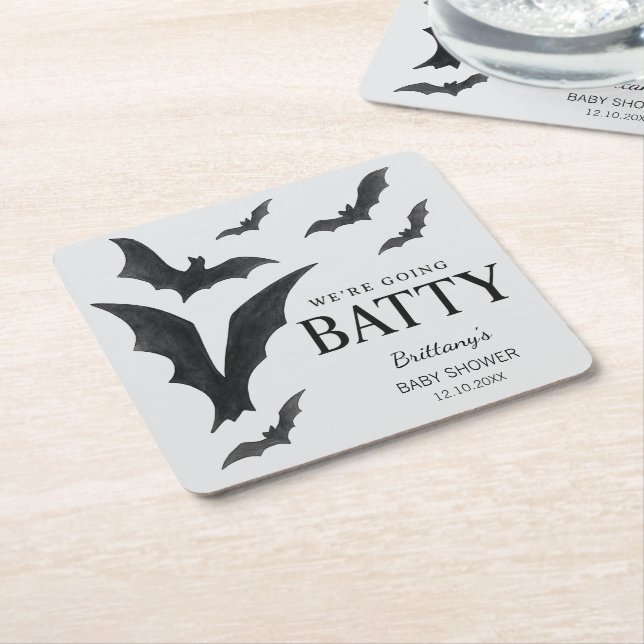 Batty for Baby Halloween Bats Babydusche Rechteckiger Pappuntersetzer (angewinkelt)