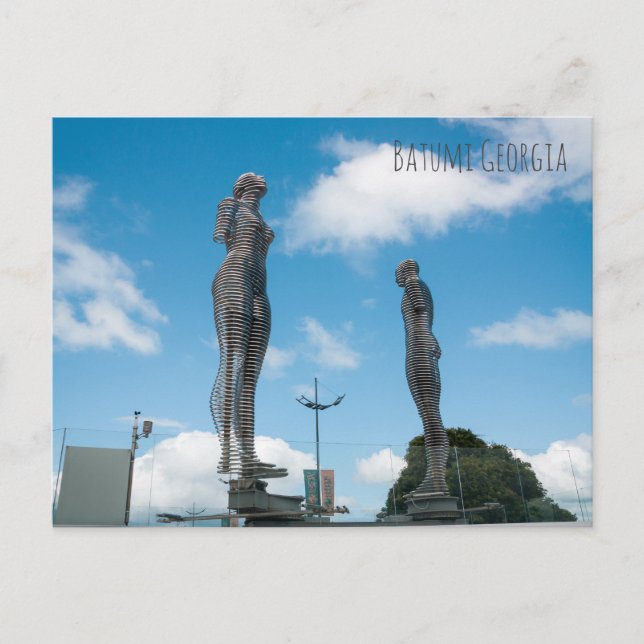 Batumi Stadt Georgia. Ali- und Nino-Statue Postkarte (Vorderseite)