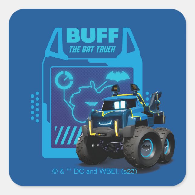 Batwheels™ Buff - Der Bat Truck Quadratischer Aufkleber (Vorderseite)