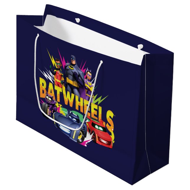 Batwheels™ Superherd Team Große Geschenktüte (Vorderseite Schrägansicht)
