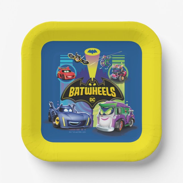 Batwheels™ Vs Legion of Zoom Pappteller (Vorderseite)