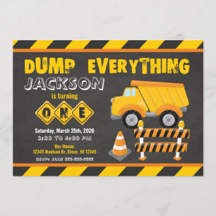 Bau 1. Geburtstag Einladungskarte