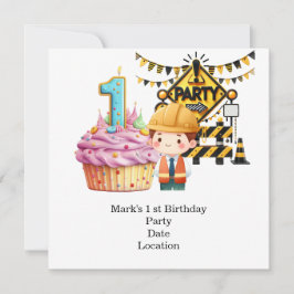 Bau 1. Geburtstag Party Save the Date