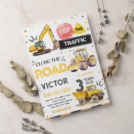 Bau 3. Geburtstagsfeier Einladung