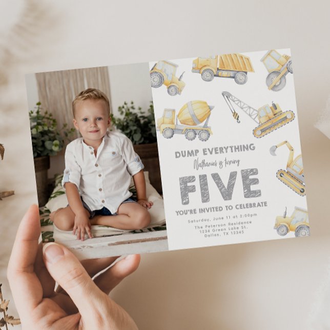 Bau 5. fünfte Geburtstagsparty Einladung (Von Creator hochgeladen)