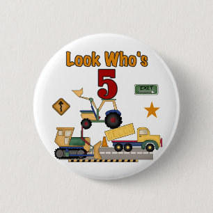 Bau 5th Birthday Tshirts und Geschenke Button