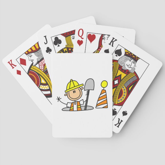 Bau-Arbeitskraft in den Einsteigeloch-T - Shirts Spielkarten (Rückseite)