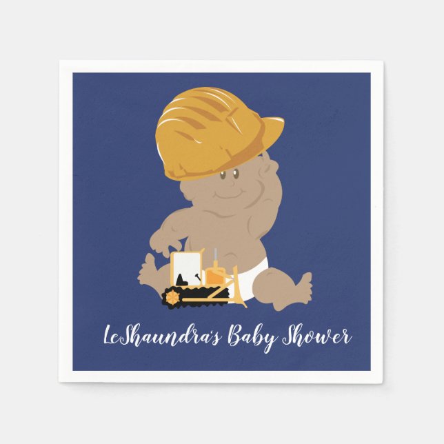 Bau Baby Boy Dusche Custom Napkins Serviette (Vorderseite)