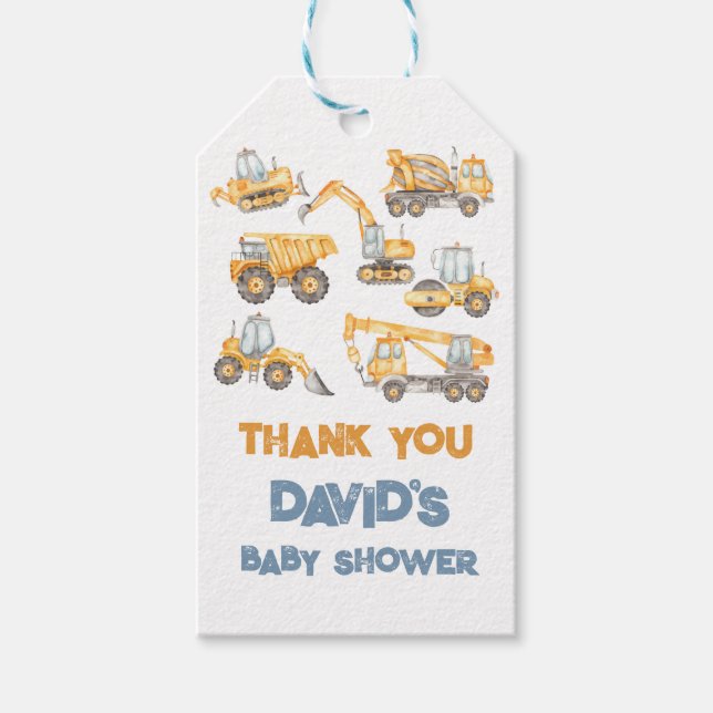 Bau Baby-Duschkabine LKW Party Geschenkanhänger (Vorderseite)
