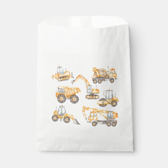 Bau Baby-Duschkabine LKW Party Geschenktütchen (Vorderseite)