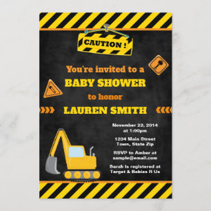 Bau Babydusche Einladung Baby Boy
