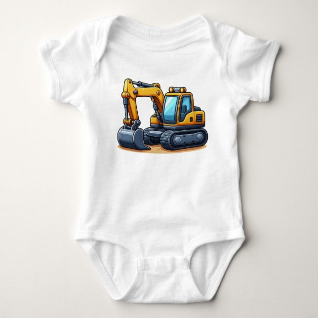 Bau/Bagger Baby Strampler (Vorderseite)