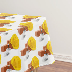 Bau Beton Mason Hard Hat Rectangle Tischdecke