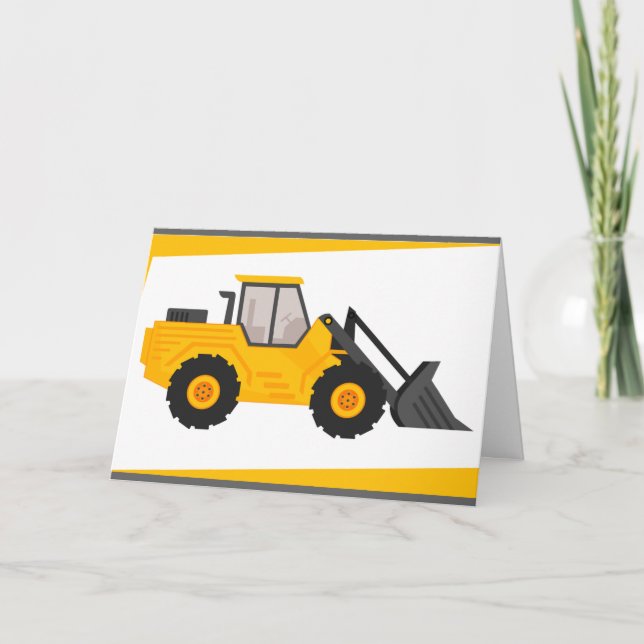 Bau-Bulldozer-Lkw Geburtstag Karte (Vorderseite)