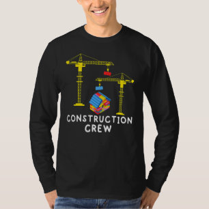 Bau Crew Bricklayer Gebäude Blöcke Maste T-Shirt