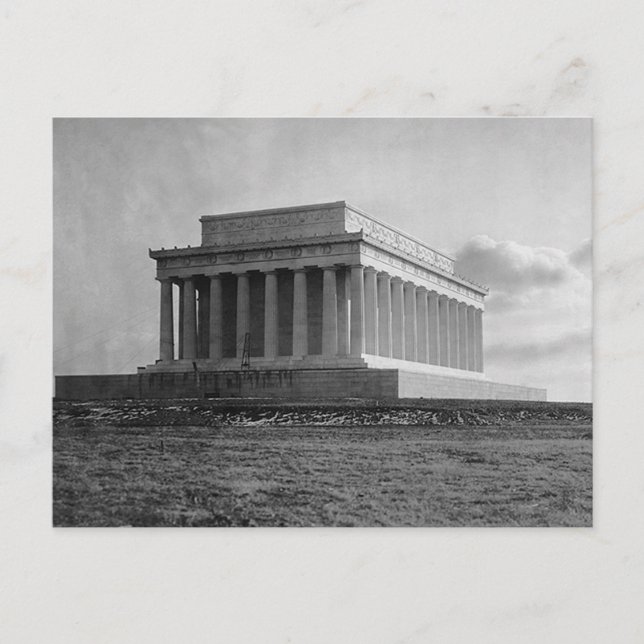 Bau der Gedenkstätte von Lincoln (1920) Postkarte (Vorderseite)