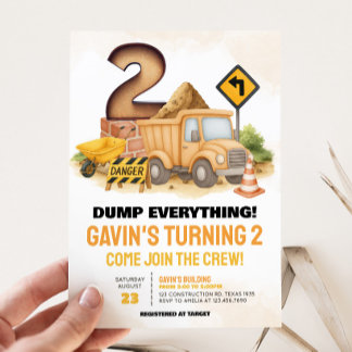 Bau des 2. Geburtstags-Party Einladung